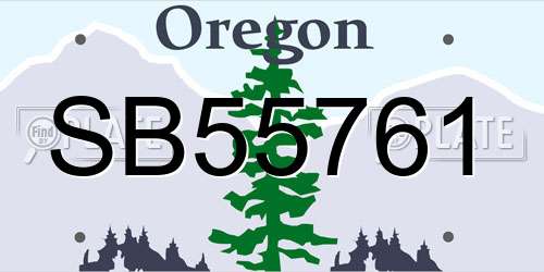 SB55761 Oregon License Plate