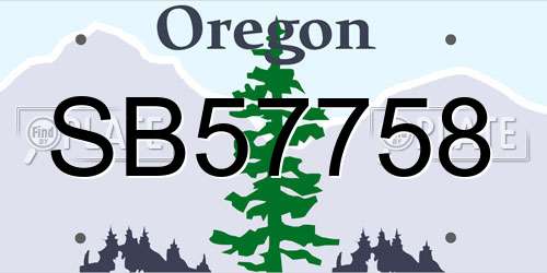 SB57758 Oregon License Plate