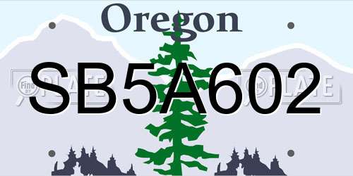 SB5A602 Oregon License Plate