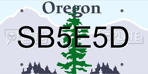 SB5E5D Oregon License Plate