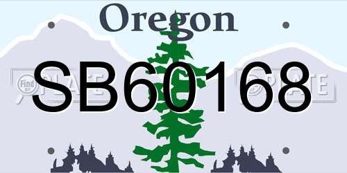 SB60168 Oregon License Plate
