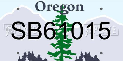 SB61015 Oregon License Plate