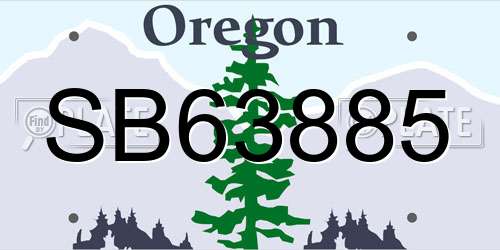 SB63885 Oregon License Plate