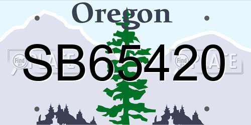 SB65420 Oregon License Plate