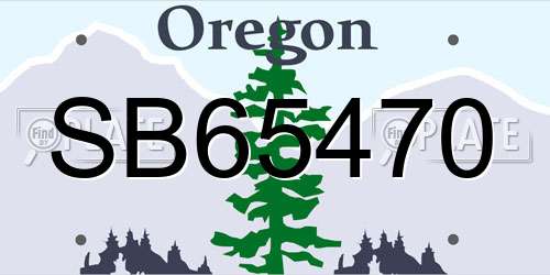 SB65470 Oregon License Plate
