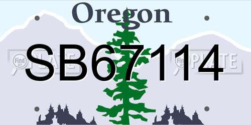 SB67114 Oregon License Plate