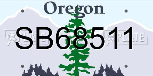 SB68511 Oregon License Plate