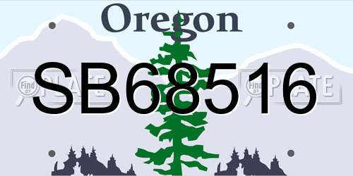 SB68516 Oregon License Plate