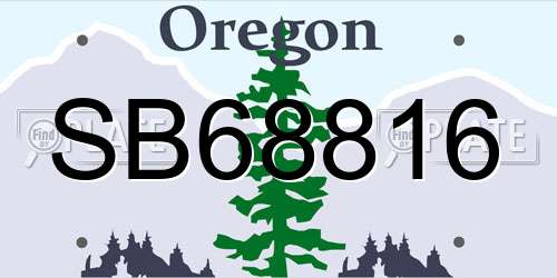 SB68816 Oregon License Plate