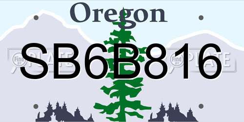 SB6B816 Oregon License Plate