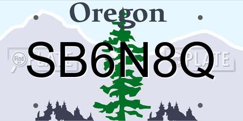 SB6N8Q Oregon License Plate