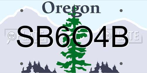 SB6O4B Oregon License Plate