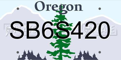 SB6S420 Oregon License Plate