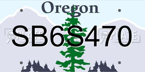 SB6S470 Oregon License Plate