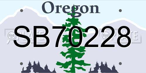 SB70228 Oregon License Plate