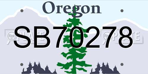 SB70278 Oregon License Plate