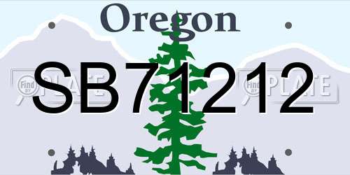 SB71212 Oregon License Plate