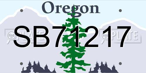 SB71217 Oregon License Plate
