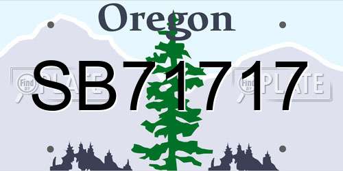 SB71717 Oregon License Plate