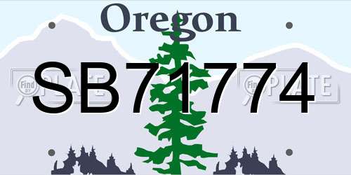 SB71774 Oregon License Plate