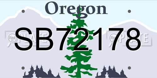 SB72178 Oregon License Plate