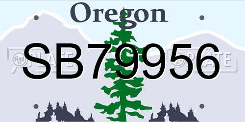 SB79956 Oregon License Plate