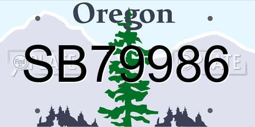 SB79986 Oregon License Plate