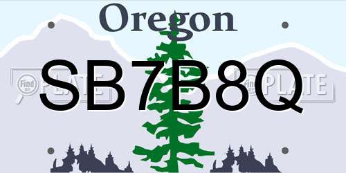 SB7B8Q Oregon License Plate