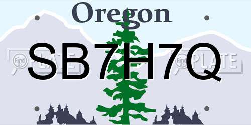 SB7H7Q Oregon License Plate
