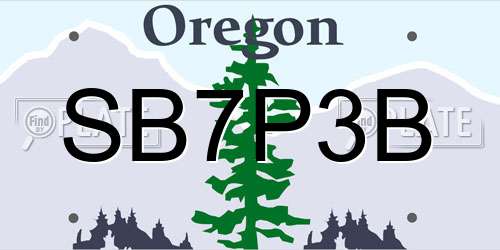 SB7P3B Oregon License Plate