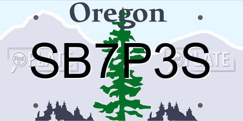 SB7P3S Oregon License Plate