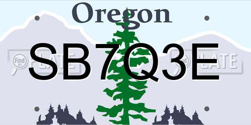 SB7Q3E Oregon License Plate