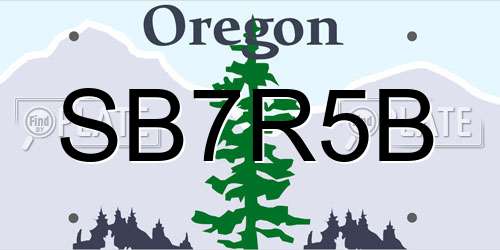 SB7R5B Oregon License Plate