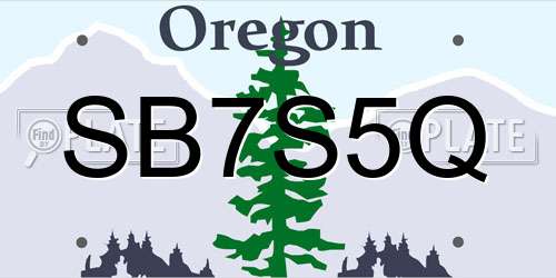 SB7S5Q Oregon License Plate