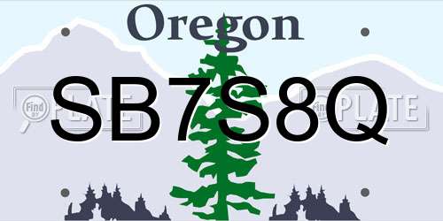 SB7S8Q Oregon License Plate