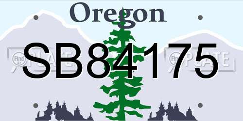SB84175 Oregon License Plate