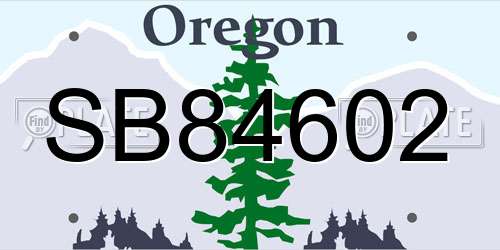 SB84602 Oregon License Plate