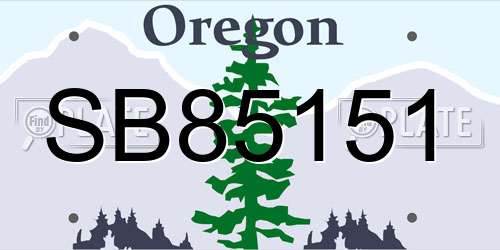 SB85151 Oregon License Plate