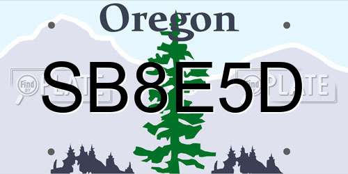 SB8E5D Oregon License Plate