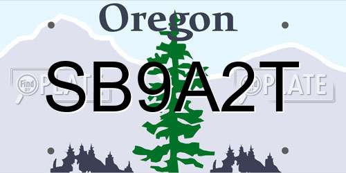 SB9A2T Oregon License Plate