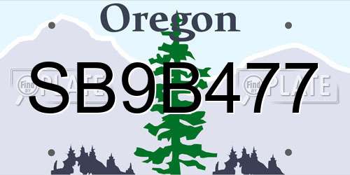 SB9B477 Oregon License Plate