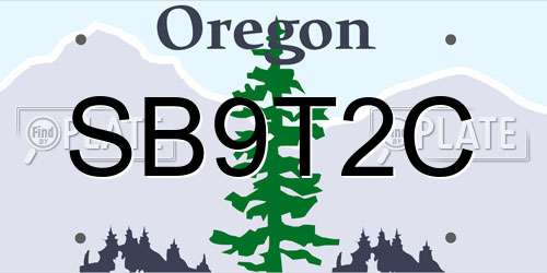 SB9T2C Oregon License Plate