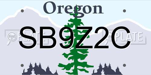 SB9Z2C Oregon License Plate