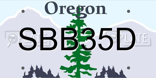 SBB35D Oregon License Plate