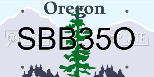 SBB35O Oregon License Plate