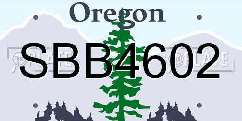 SBB4602 Oregon License Plate