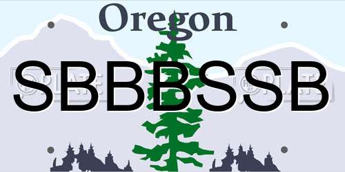 SBBBSSB Oregon License Plate