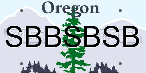 SBBSBSB Oregon License Plate