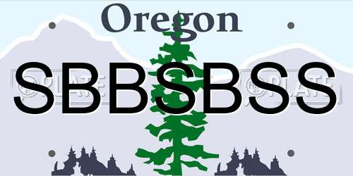 SBBSBSS Oregon License Plate