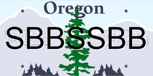 SBBSSBB Oregon License Plate